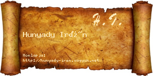 Hunyady Irén névjegykártya